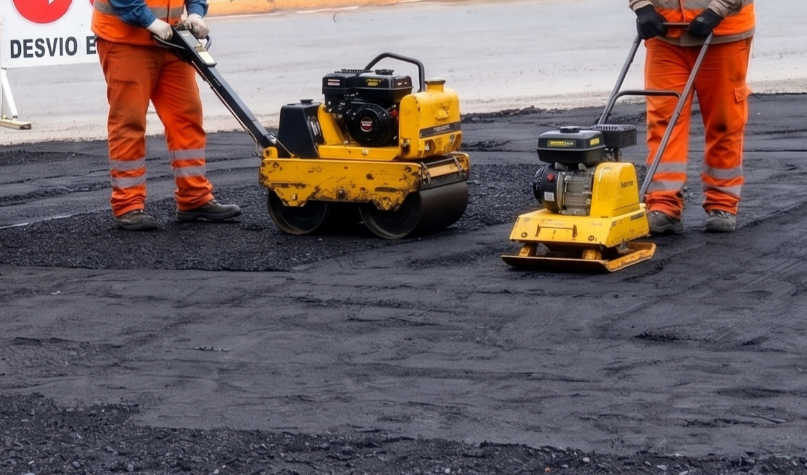Bacheo y pavimentación de calles en San Juan Capital
