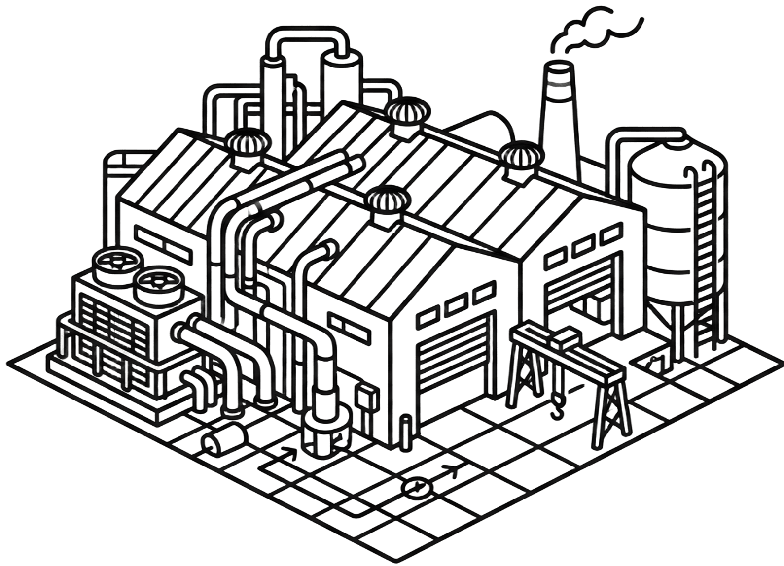 Icono de galpones e instalaciones industriales