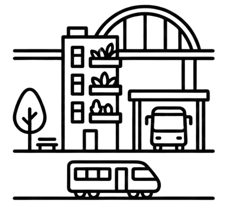 Icono de infraestructura y urbanización