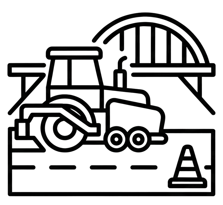 Icono de obras viales y pavimentación